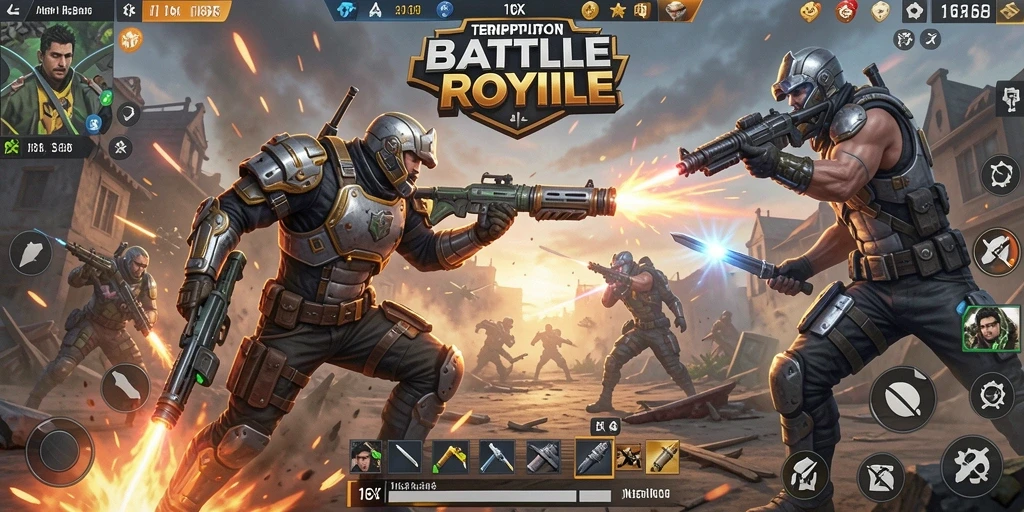 Tangkapan layar beraksi dalam permainan Battle Royale 116X