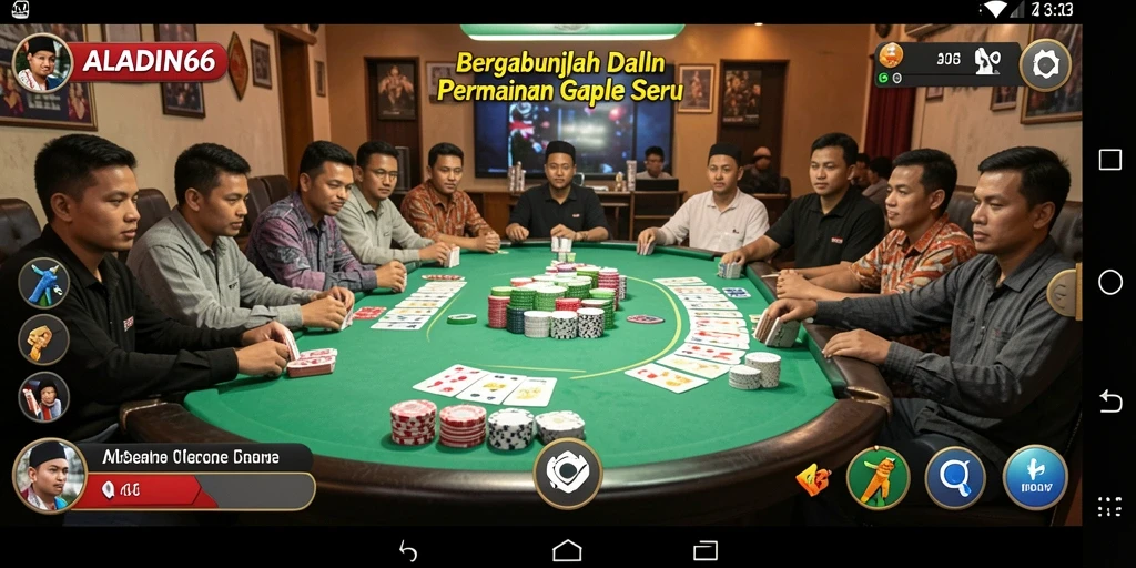 Tampilan menarik dari gameplay Gaple di ALADIN66.