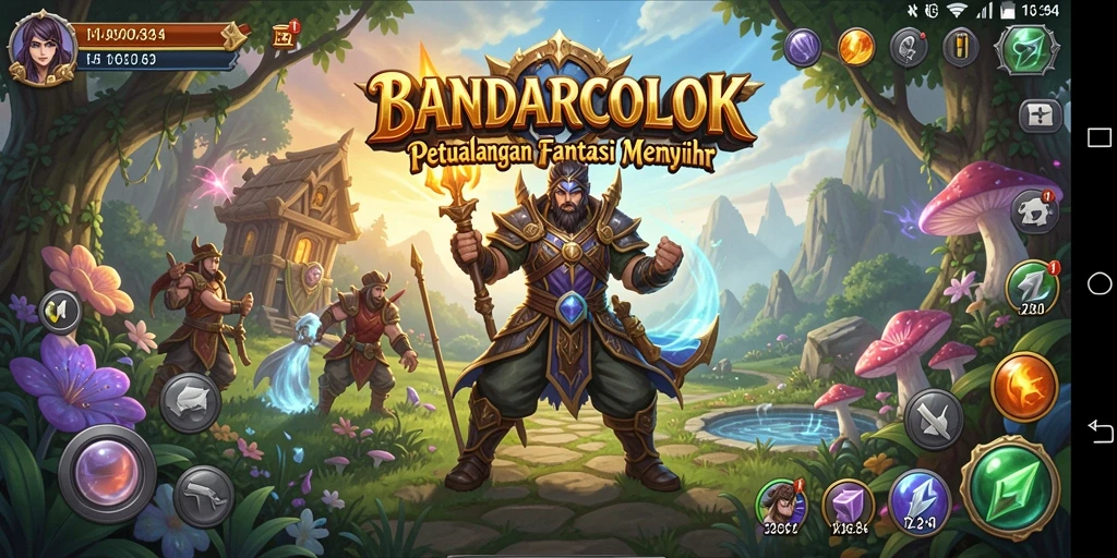 Screenshot gameplay BANDARCOLOK yang menampilkan pertarungan epik dan karakter yang menarik.