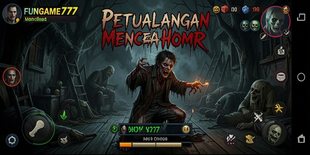 Screenshot FUNGAME777 menampilkan gameplay menegangkan di dunia Horror.