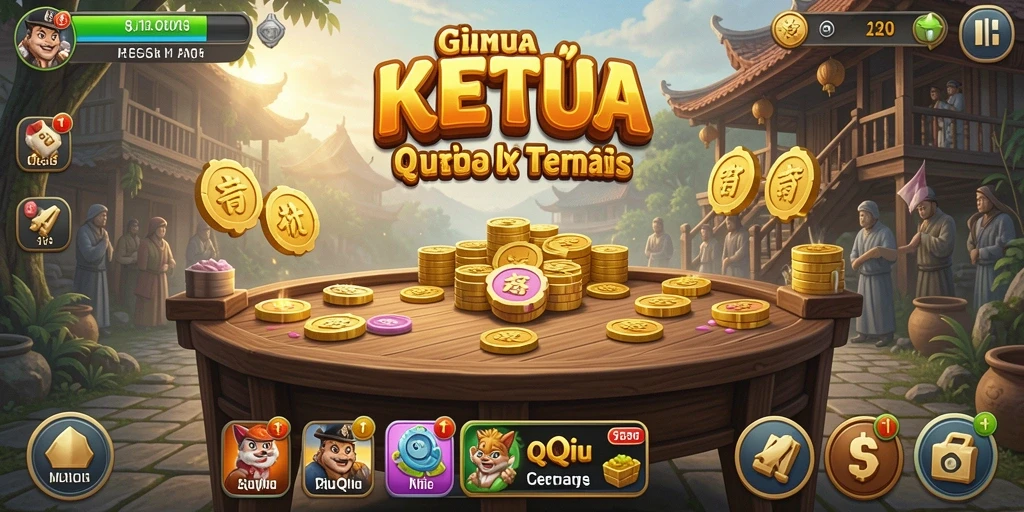 Tampilan gameplay QiuQiu yang seru dan interaktif.