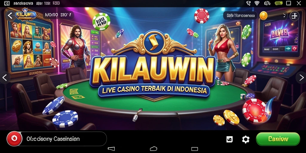 Screenshot gameplay KILAUWIN yang menampilkan dealer profesional dan permainan langsung.