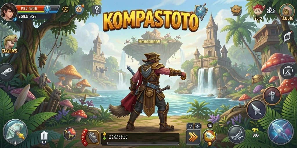 Tampilan seru gameplay petualangan di KOMPASTOTO.