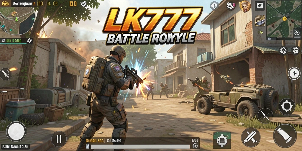 Tangkapan layar utama LK777 menampilkan intensitas pertempuran Battle Royale.