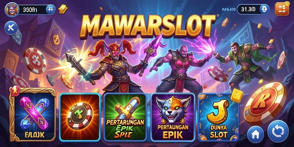 Tangkapan layar menampilkan aksi pertarungan menegangkan di MAWARSLOT.