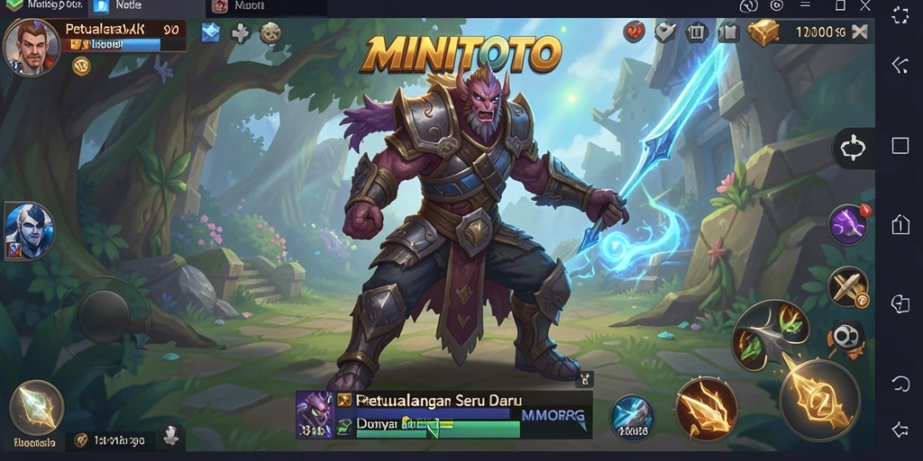 Tampilan gameplay epik dari MINITOTO dalam dunia MMORPG.