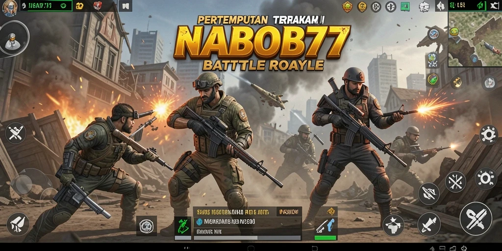 Gambaran gameplay NABOB77 yang mendebarkan dalam pertandingan Battle Royale.