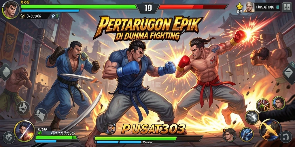 Tampilan gameplay PUSAT303 yang mendebarkan dalam pertarungan Fighting.