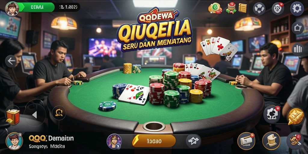 Tampilan gameplay seru dalam QQDEWA yang penuh strategi.