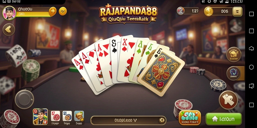 Tampilan gameplay seru RAJAPANDA88 di dalam permainan QiuQiu.