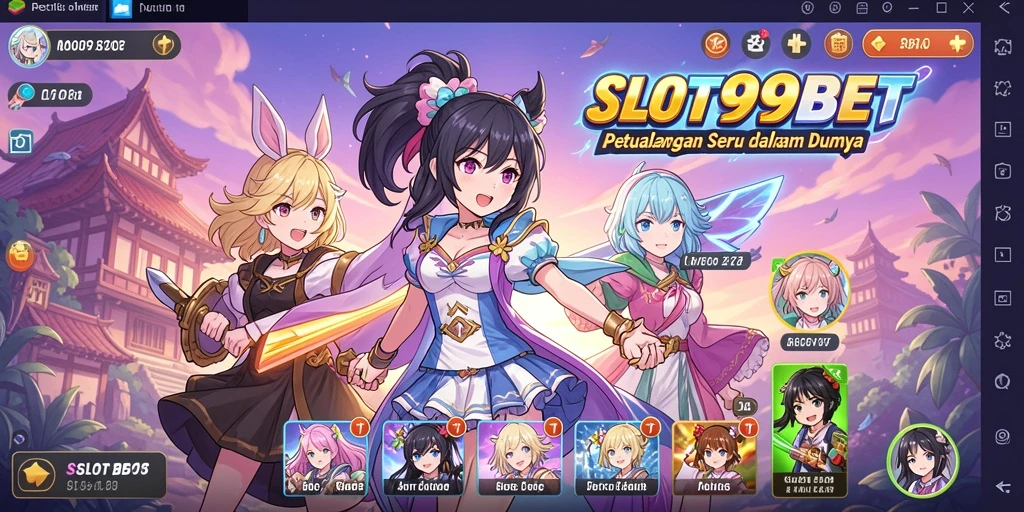Tampilan menarik dari gameplay SLOT99BET dengan karakter anime.