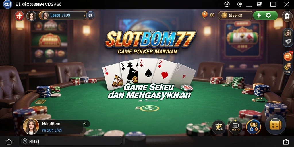 Tampilan game Poker SLOTBOM77 yang menarik dan dinamis.