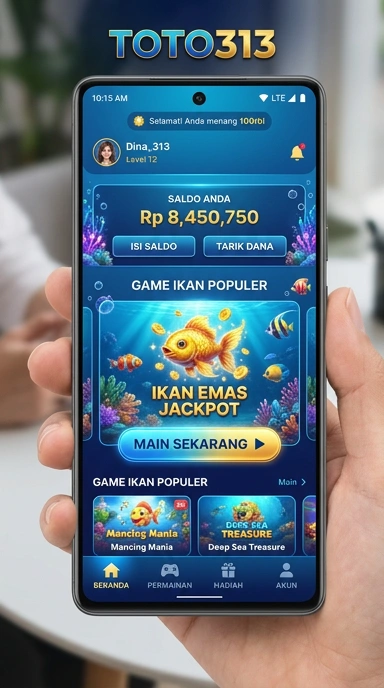 Tampilan antarmuka utama aplikasi toto313.